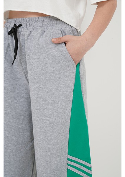 Kız Çocuk Iki Iplik Kumaş Ispanyol Paça Çizgili Jogger Pantolon modelleri