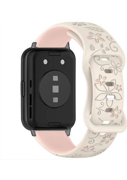 Huawei Watch Fit 2 Ile Uyumlu Floraflex Çiçek Desenli Silikon Kordon modelleri