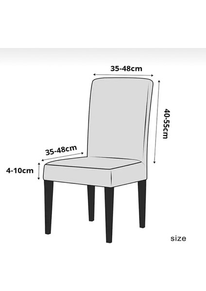 6'lı Sandalye Kılıfı Koyu Gri Renk Likralı Yıkanabilir fırsatları