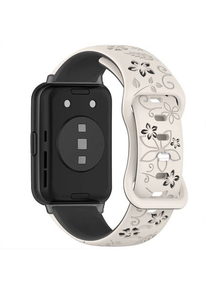 Huawei Watch Fit 2 Ile Uyumlu Floraflex Çiçek Desenli Silikon Kordon