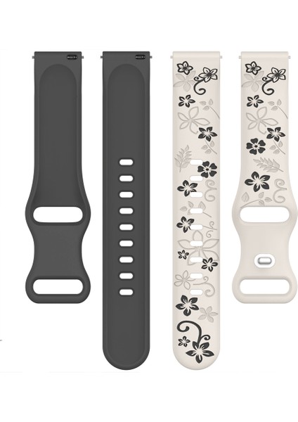 Huawei Watch Fit 2 Ile Uyumlu Floraflex Çiçek Desenli Silikon Kordon