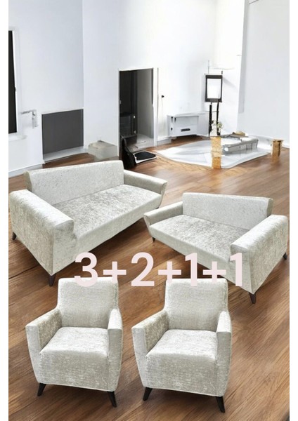 Kadife 3+2+1+1 Likralı Esnek Yıkanabilir Koltuk Örtüsü, Parlak Kadife 3+2+1+1 Koltuk Kılıfı
