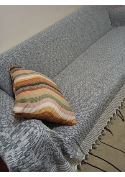 Organik (3.3.1.1) Buldan Bezi Battal Boy Pamuklu Kanepe-Çekyat Örtüsü-Koltuk Takımı Gri indirimleri