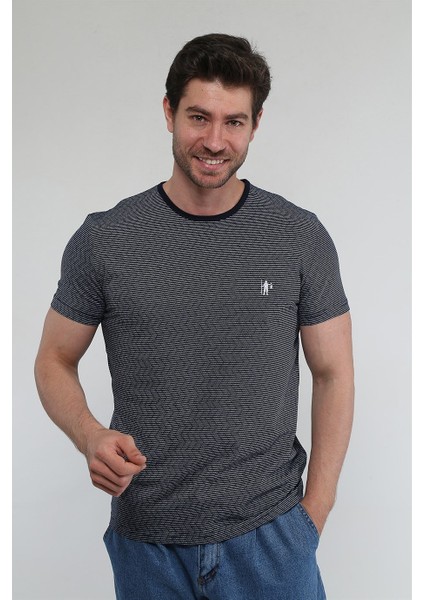 Indigo Stripes - Lacivert Cizgili T-Shirt
