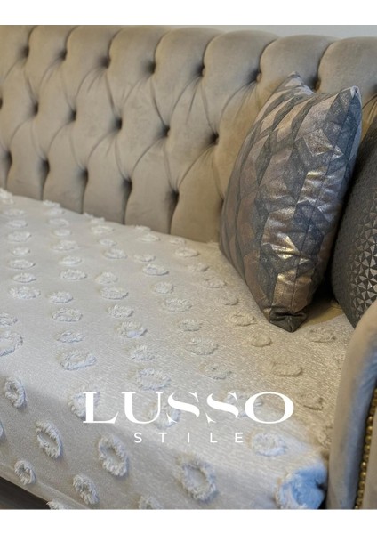 Ponpon Koltuk Örtüsü Taş Rengi 100X240 modelleri