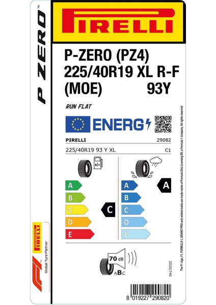 225/40 R19 93Y Xl Rft P Zero (Pz4) (Moe) Oto Yaz Lastiği ( Üretim Yılı : 2025 ) fiyatları