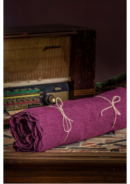 Koltuk Örtüsü | Çekyat Örtüsü | Koltuk Şalı 175X215 Mikrofiber Şönil Çift Taraflı Kaymaz | Mürdüm