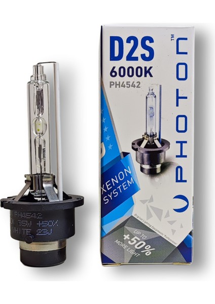 Photon D2S Xenon Ampul 6000 Kelvin %50 Fazla Işık 85V 35W (Beyaz)