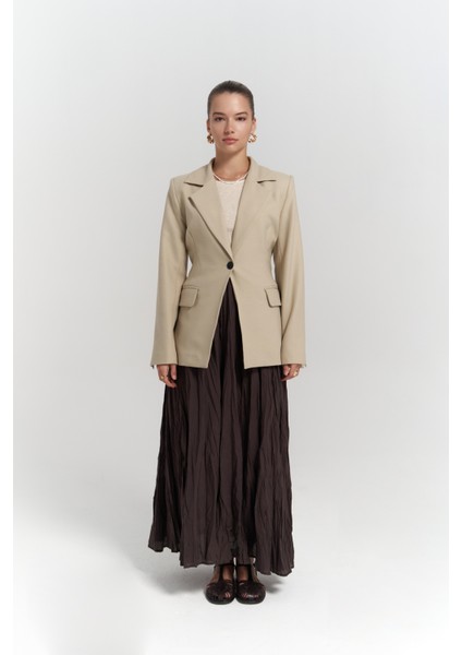 Mai Lecco Dar Kesim Olive Green Blazer fiyatları