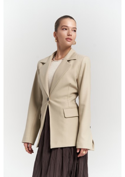 Mai Lecco Dar Kesim Olive Green Blazer fırsatları
