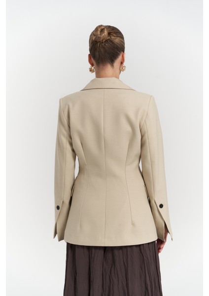 Mai Lecco Dar Kesim Olive Green Blazer indirimleri