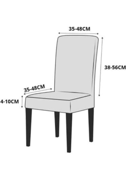 Likralı Pitikare Sandalye Kılıfı . Sandalye Örtüsü Gri Renk 6 Adet fırsatları