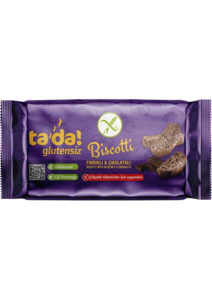 Glutensiz Fındıklı ve Çikolatalı Biscotti 110 gr