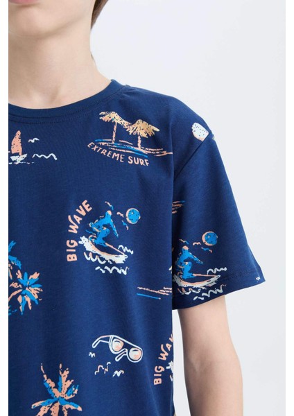 Erkek Çocuk Pijama Takımı Desenli Kısa Kollu Üst Şort D9992A825SM indirimleri