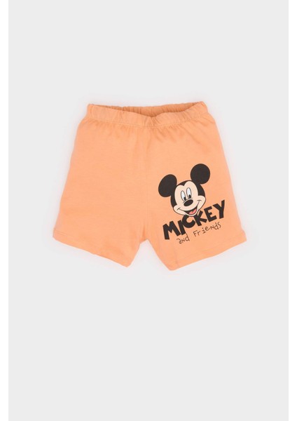 Erkek Bebek Disney Mickey & Minnie 2'li Takım Kısa Kollu Tişört Beli Lastikli Şort E6924A525SM