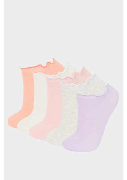 Kız Çocuk 5'li Pamuklu Patik Çorap