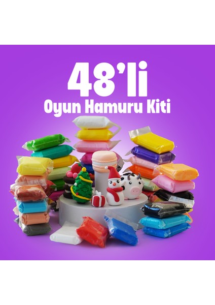 Zıplayan Oyun Hamuru Kiti Hava Ile Kuruyan Oyun Hamuru Seti Anahtarlık Magnet - 48 Adet fiyatları