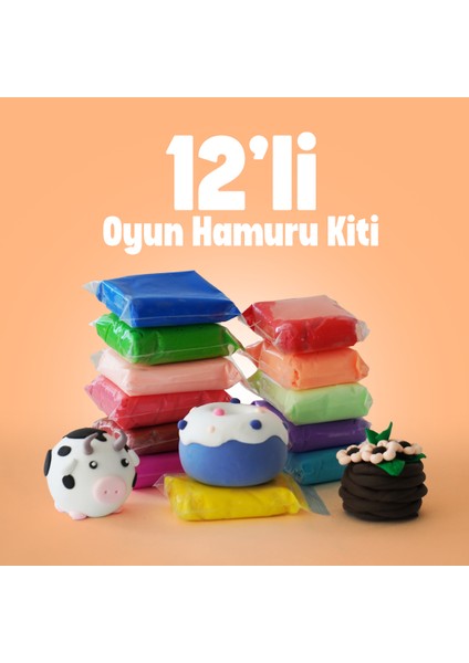 Zıplayan Oyun Hamuru Seti Hava ile Kuruyan Oyun Hamuru Kiti Anahtarlık Magnet - 12 Adet modelleri