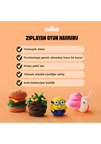 Zıplayan Oyun Hamuru Seti Hava ile Kuruyan Oyun Hamuru Kiti Anahtarlık Magnet - 24 Adet modelleri