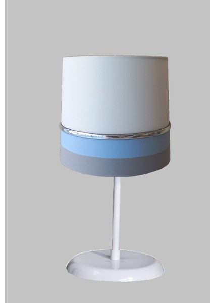 Beyaz Mavi Kumaş Kaplama Yatak Odası Çocuk Odası ve Bebek Odası Abajur Masa Lambası Aydınlatma fiyatları