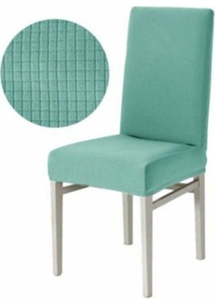 Sandalye Kılıfı Likralı , Yıkanabilir 6 Adet Mint Yeşili