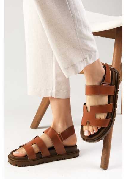 Gia Taba Renk Cırt Bantlı Kadın Sandalet indirimleri