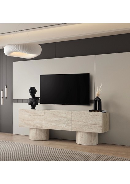 Tv Sehpası 3 Kapaklı Sidon 180 cm Kurulu Gönderilir