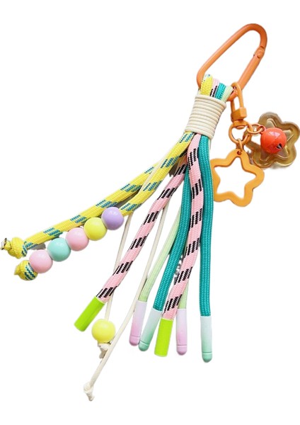 Renk Bloklu El Yapımı Renkli Cep Telefonu Kordon Renkli Boncuklar Taşınabilir Taze Çanta Anahtarlığı Kolye (Yurt Dışından)