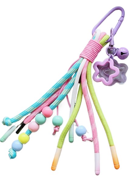 Renk Bloklu El Yapımı Renkli Cep Telefonu Kordon Renkli Boncuklar Taşınabilir Taze Çanta Anahtarlığı Kolye (Yurt Dışından)