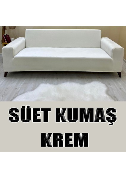 Süet Detaylı Angora Kumaş Üçlü & Çekyat Koltuk Kılıfı