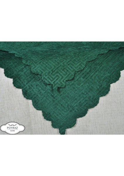 Parlak Desenli Şönil Zümrüt Yeşili Çift Taraflı Koltuk Çekyat Örtüsü Şalı fiyatları