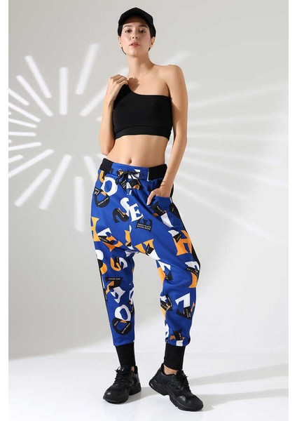 Kadın Karışık Desen Yarım Şalvar Sokak Stili Eşofman Altı Lz 001 fırsatları