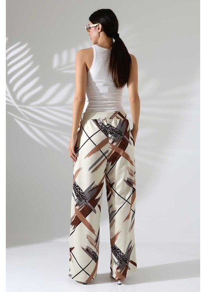 Kadın Desenli Palazzo Pantolon LL402 fiyatları