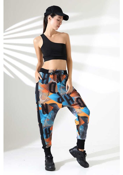 Kadın Karışık Desenli Hiphop Sokak Stili Eşofman Altı Tt 801