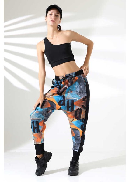 Kadın Karışık Desenli Hiphop Sokak Stili Eşofman Altı Tt 801 fırsatları