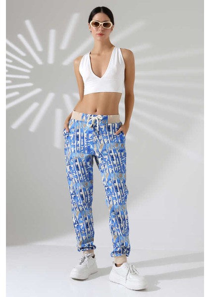 Kadın Karışık Desenli Slim Sokak Stili Eşofman Altı Ck 209 modelleri