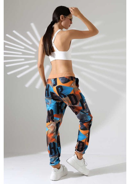 Kadın Karışık Desen Jogger Lastik Paça Sokak Stili Slim Eşofman Altı Ck 206 fiyatları