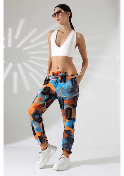 Kadın Karışık Desen Jogger Lastik Paça Sokak Stili Slim Eşofman Altı Ck 206 modelleri