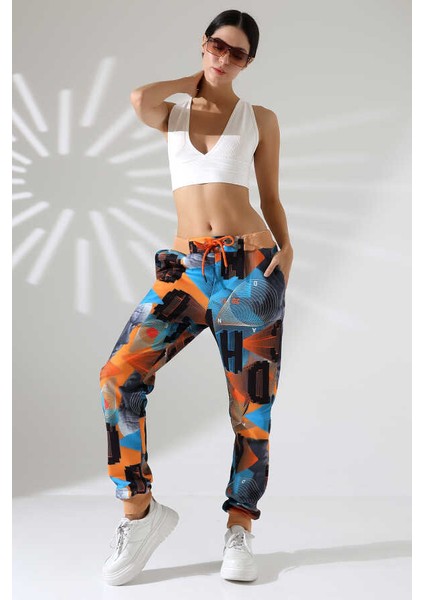 Kadın Karışık Desen Jogger Lastik Paça Sokak Stili Slim Eşofman Altı Ck 206 fırsatları