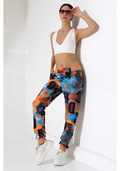 Kadın Karışık Desen Jogger Lastik Paça Sokak Stili Slim Eşofman Altı Ck 206 indirimleri
