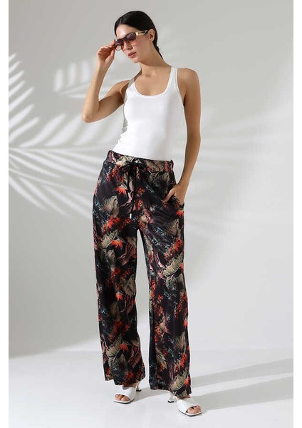 Kadın Desenli Palazzo Pantolon LL405 fırsatları