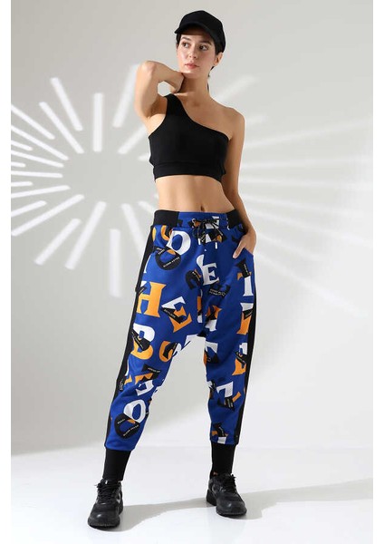 Kadın Karışık Desen Yarım Şalvar Sokak Stili Eşofman Altı Lz 001 modelleri