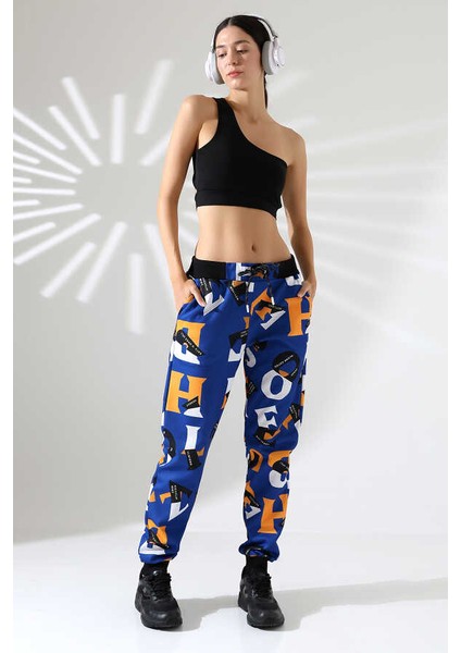 Kadın Karışık Desen Jogger Lastik Paça Sokak Stili Slim Eşofman Altı Ck 207 fırsatları