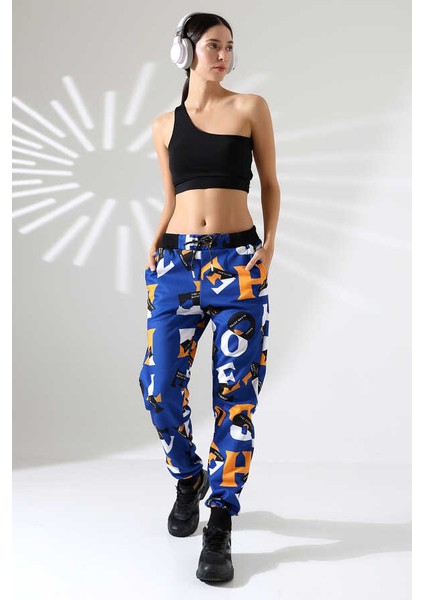 Kadın Karışık Desen Jogger Lastik Paça Sokak Stili Slim Eşofman Altı Ck 207 indirimleri