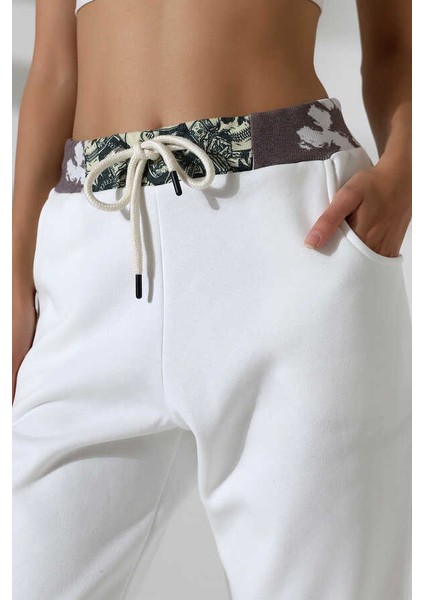 Kadın Beyaz Jogger Sokak Stili Eşofman Altı Ms 1325 fiyatları