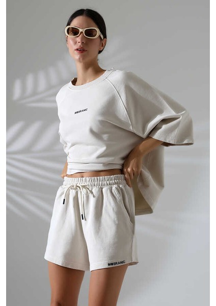 Kadın Bej Tişört Şort Takım Msc 2078 indirimleri