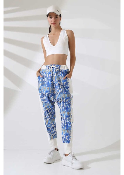 Kadın Karışık Desenli Hiphop Sokak Stili Eşofman Altı Tt 802