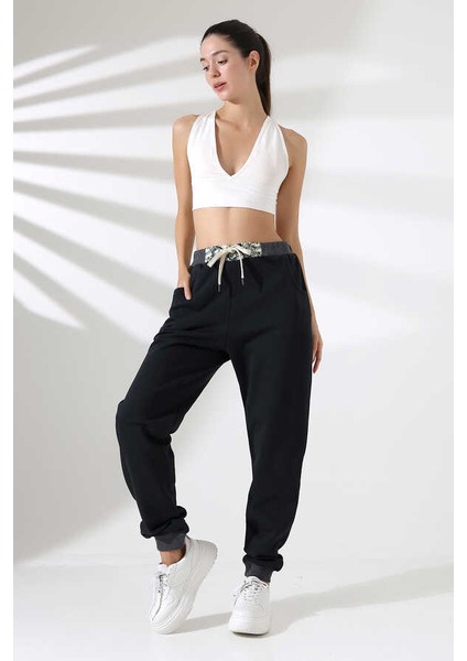 Kadın Siyah Jogger Sokak Stili Eşofman Altı Ms 1311 indirimleri