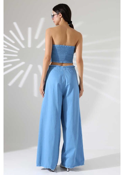 Kadın Soft Mavi Pantolon Takım H-002 fiyatları