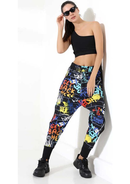 Kadın Karışık Desenli Havuç Paça Sokak Stili Eşofman Altı Lz 002 fırsatları